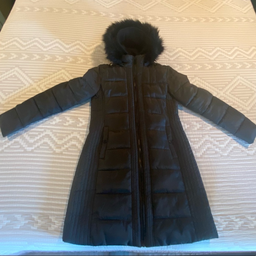 French Connection Coat - Dark Brown/ Black